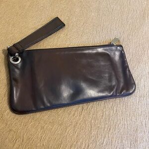 HOBO Elegant Dark Brown Leather Clutch